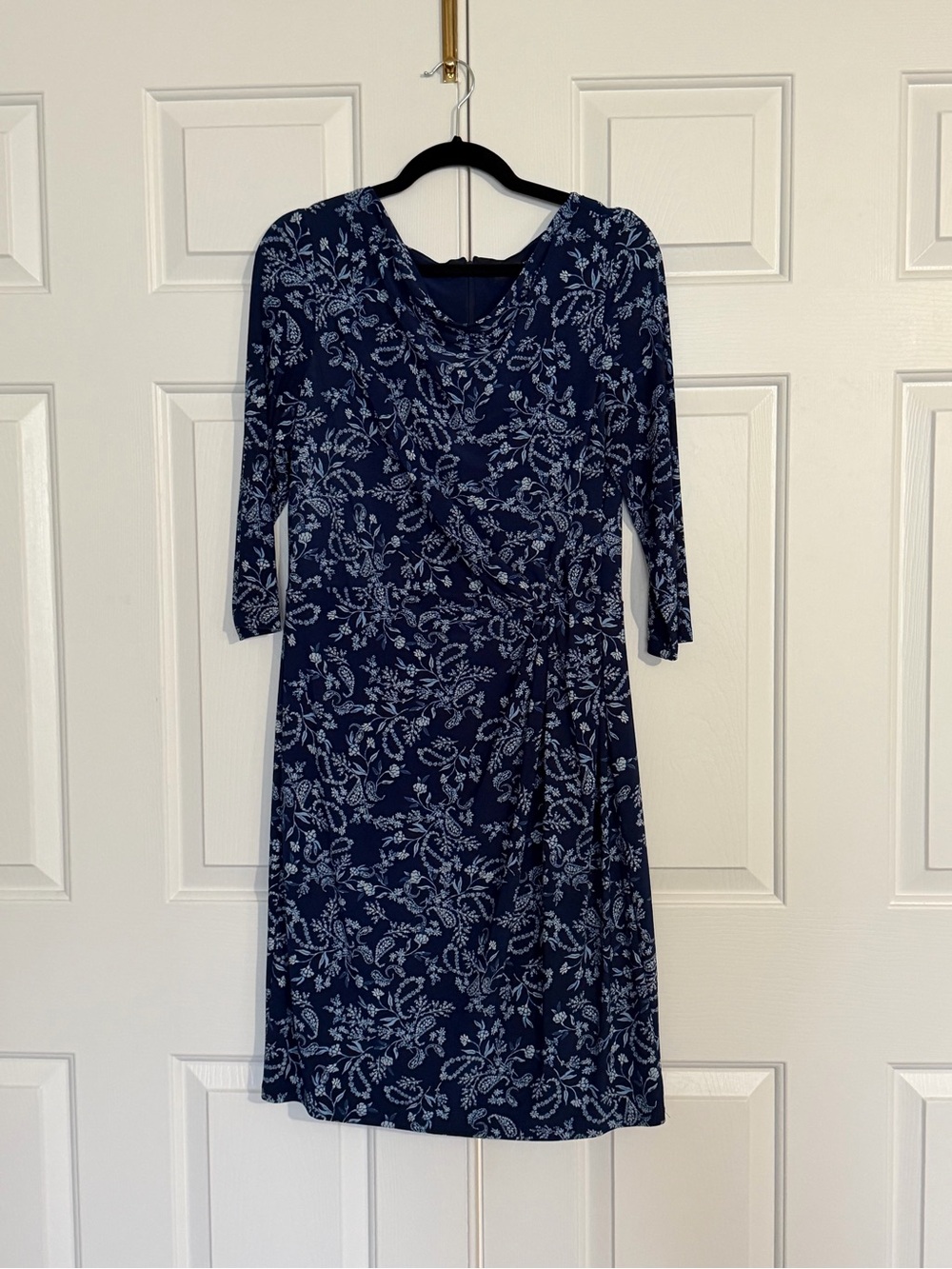 Lauren Ralph Lauren Navy Floral Jersey Wrap Dress